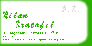 milan kratofil business card